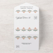 Mughal Natural Motif Indian Wedding オールインワン招待状 (外側)