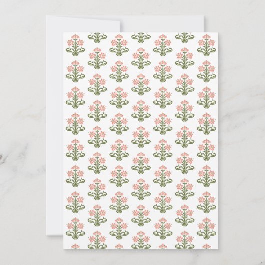 Mughal Natural Motif Indian Wedding 招待状 (裏面)