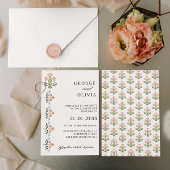 Mughal Natural Motif Indian Wedding 招待状