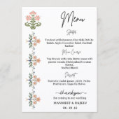 Mughal Natural Motif Indian Wedding Menu  メニュー (正面)
