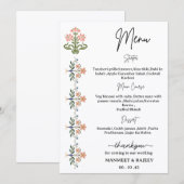 Mughal Natural Motif Indian Wedding Menu メニュー (正面/裏面)