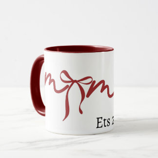 MugMama Bow Mug 2026 Cute Gift for Mom Minimalist マグカップ