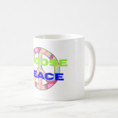 Mugs Choose Peace Bold Typography with Minimal  コーヒーマグカップ (正面右)