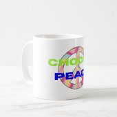 Mugs Choose Peace Bold Typography with Minimal  コーヒーマグカップ (正面左)