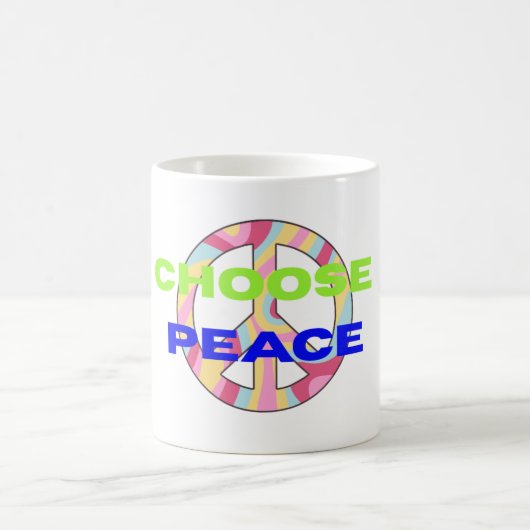 Mugs Choose Peace Bold Typography with Minimal  コーヒーマグカップ (中央)