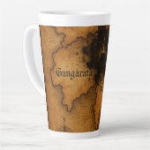 Mugs & Cups Fantasy Antique Map Design カフェラテマグ (左アングル)