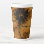 Mugs & Cups Fantasy Antique Map Design カフェラテマグ (正面)