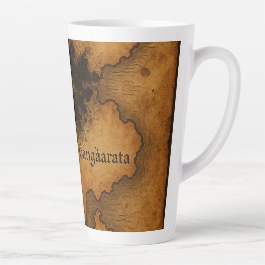 Mugs & Cups Fantasy Antique Map Design カフェラテマグ (右)
