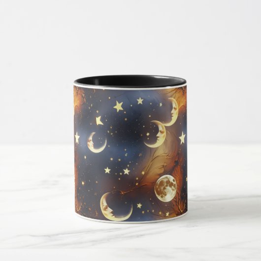 Mugs – Fiery Orange Celestial Moon Phase Luxury Co マグカップ (中央)