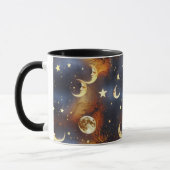 Mugs – Fiery Orange Celestial Moon Phase Luxury Co マグカップ (左)