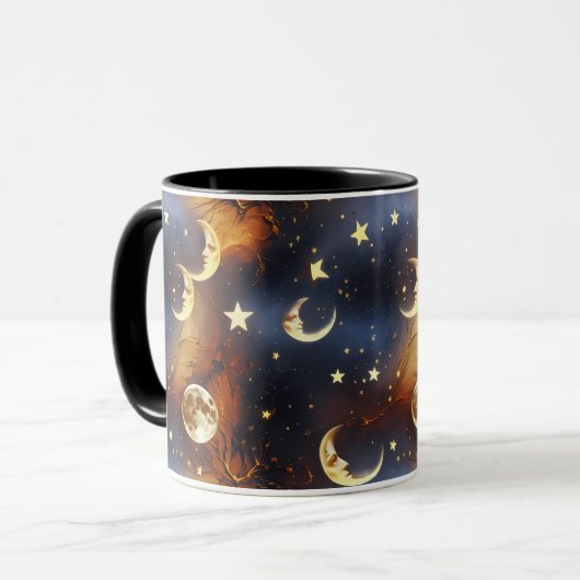 Mugs – Fiery Orange Celestial Moon Phase Luxury Co マグカップ (正面左)