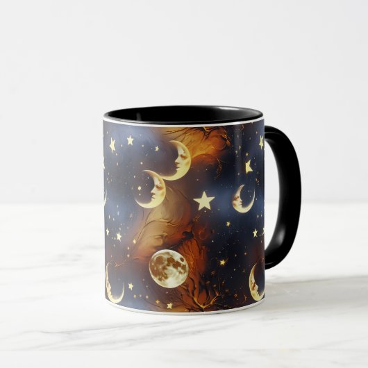 Mugs – Fiery Orange Celestial Moon Phase Luxury Co マグカップ (正面右)