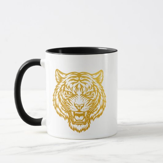 Mugs Golden Tiger Head – Fierce Strength Minimal D マグカップ (左)