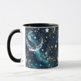 Mugs – Icy Blue Celestial Moon Phase Luxury Coffee マグカップ