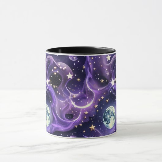 Mugs – Luxury Lavender Celestial Moon Motifs Coffe マグカップ (中央)