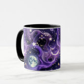 Mugs – Luxury Lavender Celestial Moon Motifs Coffe マグカップ (正面左)