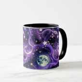 Mugs – Luxury Lavender Celestial Moon Motifs Coffe マグカップ (正面右)