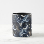 Mugs – Metallic Silver Celestial Moon Phase Luxury マグカップ (中央)