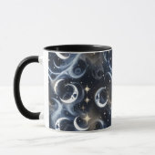 Mugs – Metallic Silver Celestial Moon Phase Luxury マグカップ (左)