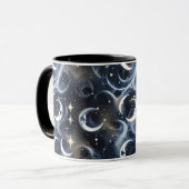 Mugs – Metallic Silver Celestial Moon Phase Luxury マグカップ (正面左)