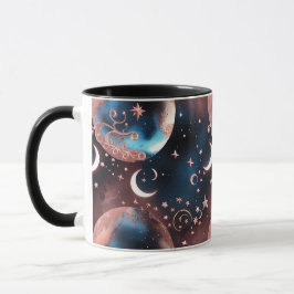 Mugs – Rose Gold Celestial Moon Phase Luxury Coffe マグカップ