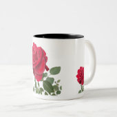 Mugs Rose rouge - peinte of la main ツートーンマグカップ (正面右)