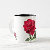 Mugs Rose rouge - peinte of la main ツートーンマグカップ (正面左)