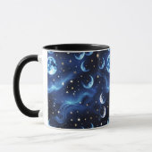 Mugs – Sapphire Blue Celestial Moon Phase Luxury  マグカップ (左)