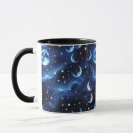 Mugs – Sapphire Blue Celestial Moon Phase Luxury  マグカップ