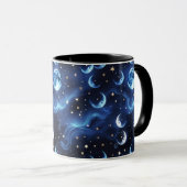 Mugs – Sapphire Blue Celestial Moon Phase Luxury マグカップ (正面右)