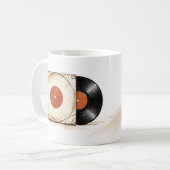 mugs vinyle, café, thé, cadeau コーヒーマグカップ (正面左)