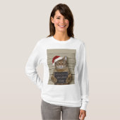 Mugshot Cat Christmas Tシャツ (正面フル)