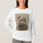 Mugshot Cat Christmas Tシャツ (正面)