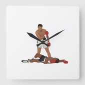 Muhammad Ali  スクエア壁時計 (正面)