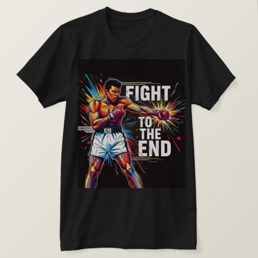 Muhammad Ali "Fight to the End" Tシャツ | (デザイン正面)