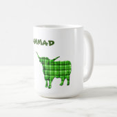 Muhammad Name With Highland Cow, Coffee Mug コーヒーマグカップ (正面右)