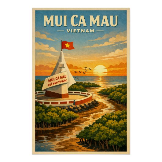Mui Ca Mau, Vietnam, in a classic retro ポスター (正面)