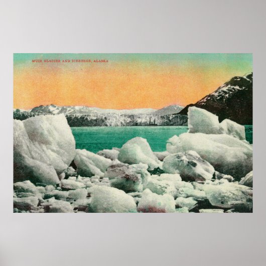 Muir GlacierとIcebergs(アラスカ#1State) ポスター (正面)