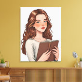 mujer lectora キャンバスプリント (インサイチュ (リビング))