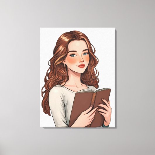 mujer lectora キャンバスプリント (正面)