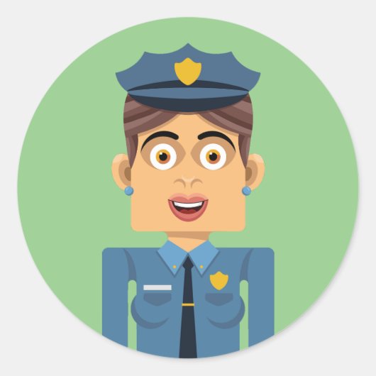 Mujer policia ラウンドシール (正面)