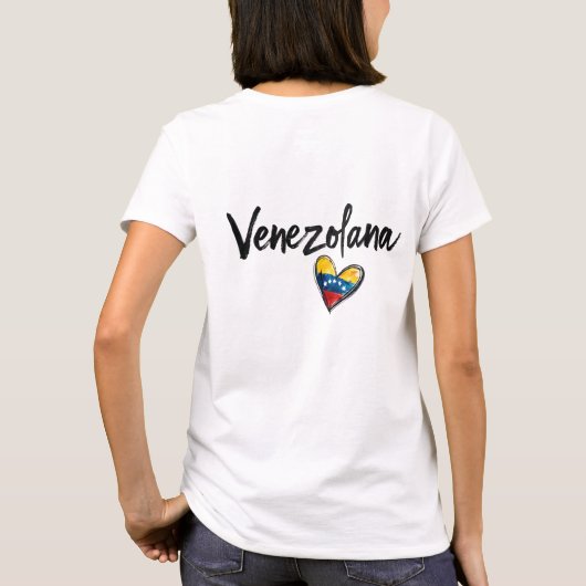 Mujer Venezolana Bella y Poderosa – VE Tシャツ (裏面)