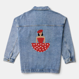 Mujer vestida con un traje de flamenco デニムジャケット