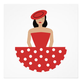 Mujer vestida con un traje de flamenco フォトプリント           