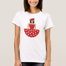 Mujer vestida con un traje de flamenco tシャツ