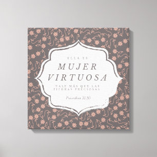 Mujer Virtuosa - Proverbiosの31:10 - Canva 16" x 16 キャンバスプリント