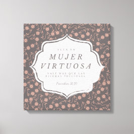 Mujer Virtuosa - Proverbios 31:10 - Canva 16"x 16" キャンバスプリント