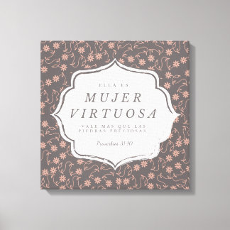 Mujer Virtuosa - Proverbios 31:10 - Canva 16"x 16" キャンバスプリント