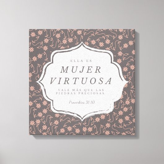 Mujer Virtuosa - Proverbios 31:10 - Canva 16"x 16" キャンバスプリント (正面)
