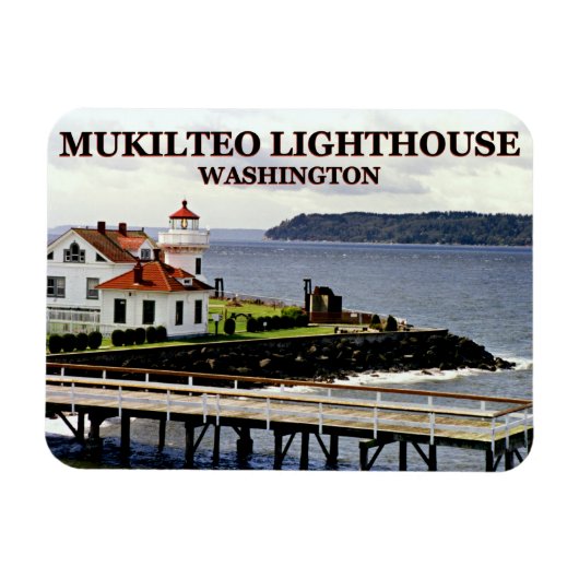 Mukilteo Light house，ワシントンMagnet マグネット (横)